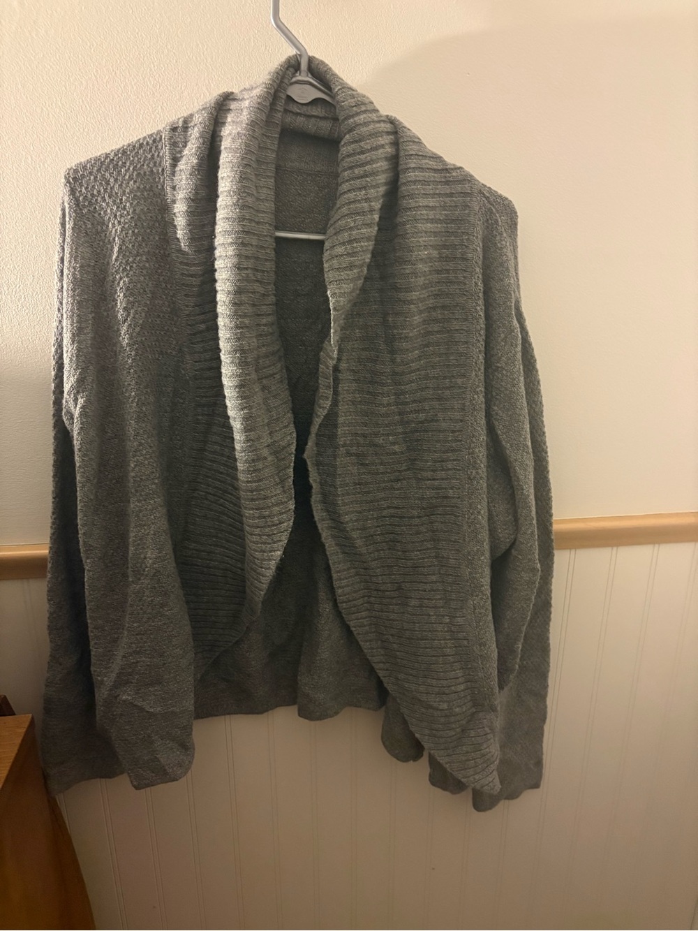 212 Collection Women’s XL Gray Open-Front Cardigan